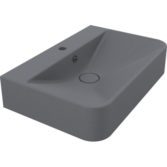 Умывальник Miraggio Chamonix Mirastone Gray 8813457 (65x43 см, серый), Цвет производителя: серый, Технология производства: Mirastone, фото 