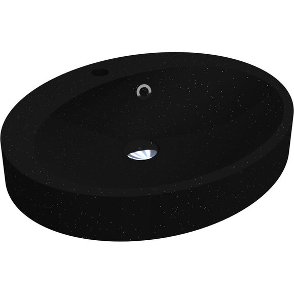 Раковина Miraggio Devon Mirastone Black Shine 8813458 (55x44 см, черная), Цвет производителя: черный, Технология производства: Mirastone, фото 