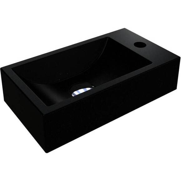 Раковина Miraggio Faro Mirastone Black Shine 0002600 (40x22 см, черная), Доступные размеры: 41 x 23, Цвет производителя: черный, Технология производства: Mirastone, фото 