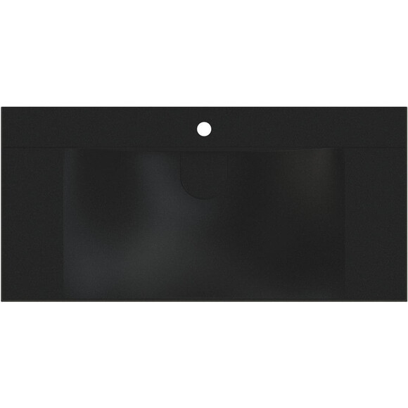 Умивальник Miraggio Fly 1000 Mirastone Black Shine 8813463 (100x48 см, чорний, з крилом), Доступні розміри: 100 x 48, Колір виробника: чорний, Технологія виробництва: Mirastone, фото , изображение 3