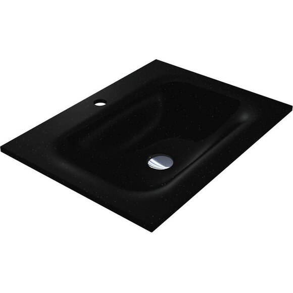 Раковина Miraggio Jessel 600 Mirastone Black Shine 8813465 (60x45 см, черная), Доступные размеры: 60 x 45, Цвет производителя: черный, Технология производства: Mirastone, фото 