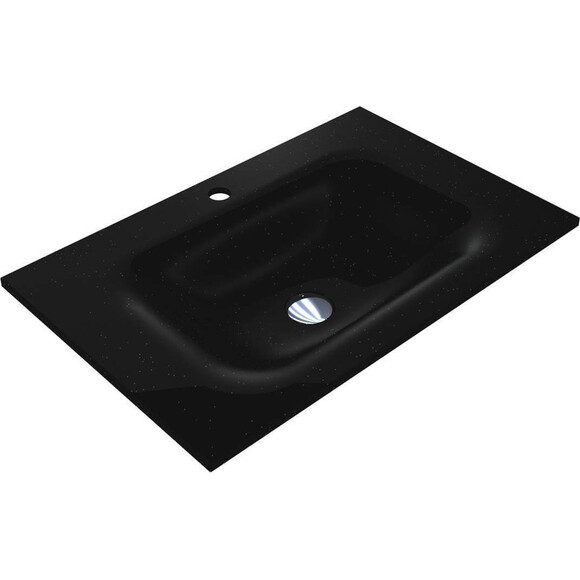 Раковина Miraggio Jessel 700 Mirastone Black Shine 8813466 (70x45 см, черная), Доступные размеры: 70 x 45, Цвет производителя: черный, Технология производства: Mirastone, фото 