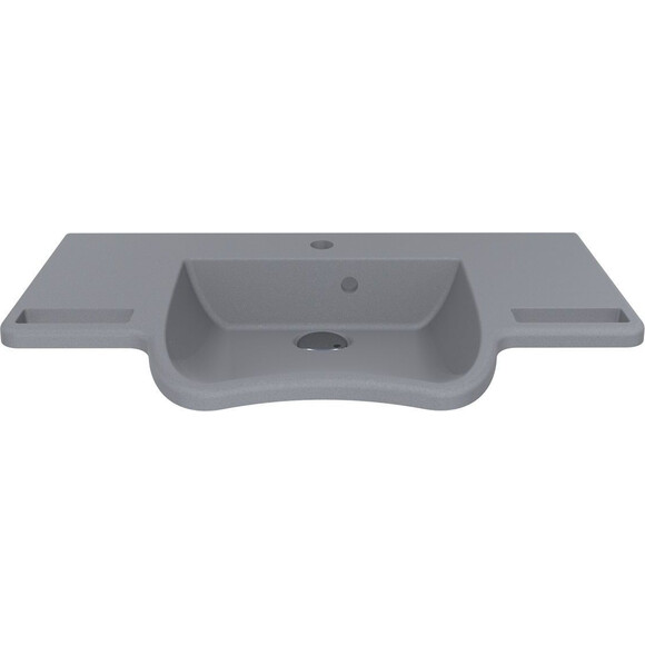 Умывальник Miraggio Krakow Mirastone Gray 8813471 (80x45 см, серый, с крылом и полотенцедержателем), Цвет производителя: серый, Технология производства: Mirastone, фото 2