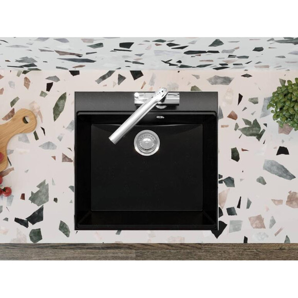Мийка для кухні Miraggio Lagoon 540 Black Shine 0002244 (54x51 см, чорна, з сифоном), Доступні розміри: 54 x 51, Колір виробника: чорний, фото , изображение 4