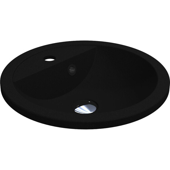 Умывальник Miraggio Madison Mirastone Black Shine 8813472 (43 см, черный), Цвет производителя: черный, Технология производства: Mirastone, фото 