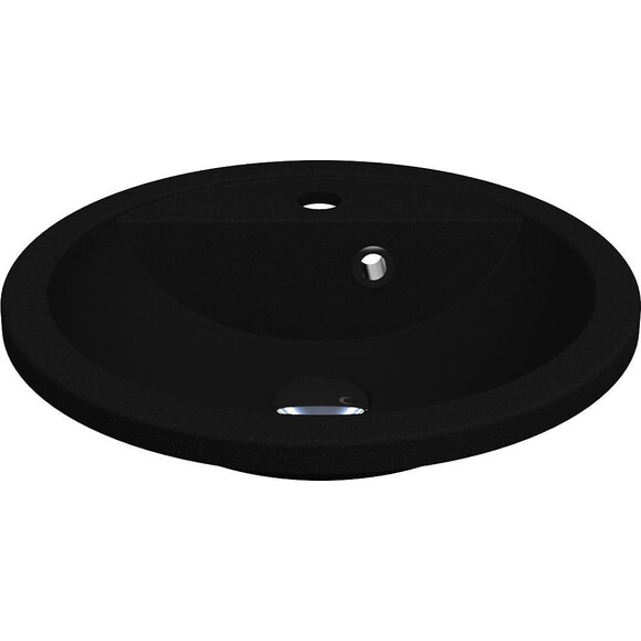 Умывальник Miraggio Madison Mirastone Black Shine 8813472 (43 см, черный), Цвет производителя: черный, Технология производства: Mirastone, фото 3
