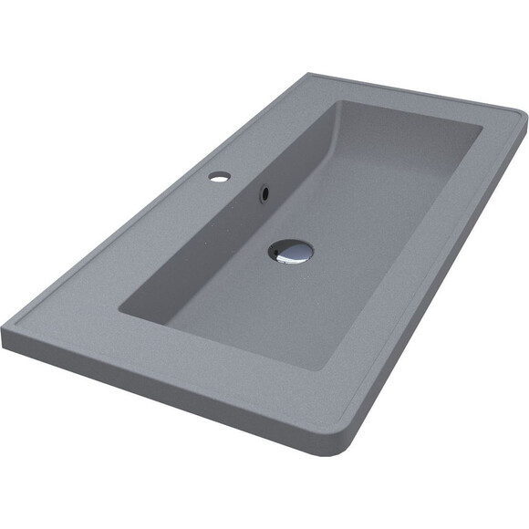 Умивальник Miraggio Tres Mirastone Gray 0001509 (90x43 см, сірий), Колір виробника: сірий, Технологія виробництва: Mirastone, фото 