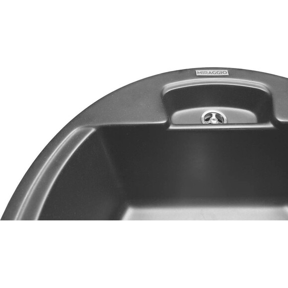 Мойка для кухни Miraggio Valencia Black Shine 0002424 (44x44 см, черная, с сифоном), Цвет производителя: черный, фото 6