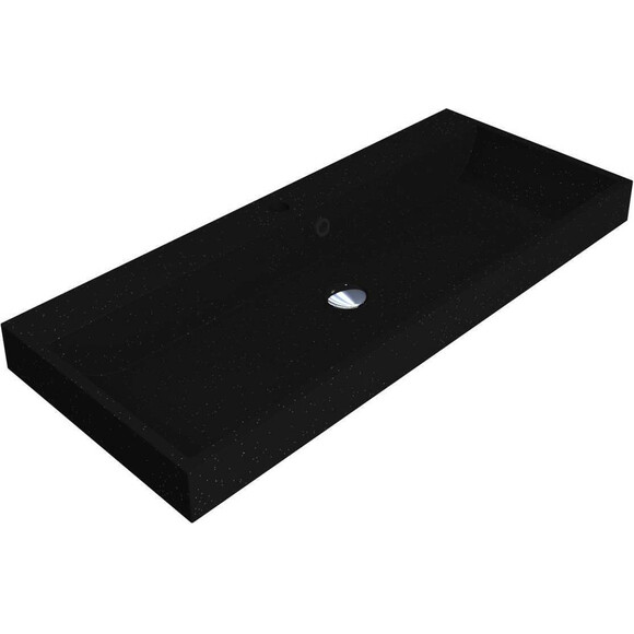 Раковина Miraggio Varna 1000 Mirastone Black Shine 0002613 (99x41 см, чорна), Доступні розміри: 99 x 42, Колір виробника: чорний, Технологія виробництва: Mirastone, фото 