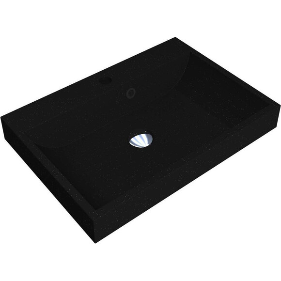 Раковина Miraggio Varna 600 Mirastone Black Shine 0002614 (59x41 см, черная), Доступные размеры: 60 x 42, Цвет производителя: черный, Технология производства: Mirastone, фото 