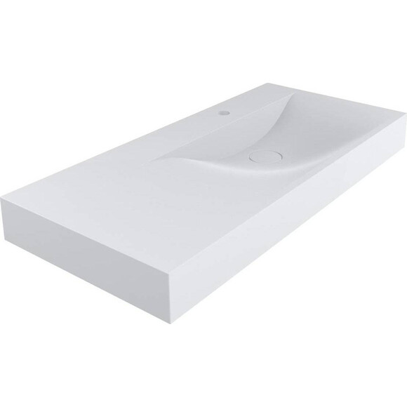 Раковина Miraggio Viola 1000 R Mirasoft 8813429 (100x46 см, белая матовая, с крылом), Доступные размеры: 100 x 46 R, Цвет производителя: белый матовый, Технология производства: Mirasoft Technology, фото 
