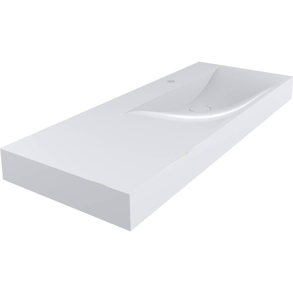 Умывальник Miraggio Viola 1200 R Miramarble 8813432 (120x46 см, с крылом), Доступные размеры: 120 x 46 R, Технология производства: Miramarble, Цвет производителя: белый глянец, фото 