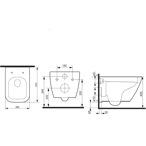 Безободковый подвесной унитаз Am.Pm Spirit V2.0 Square FlashClean C701701SC (с сиденьем), фото 12