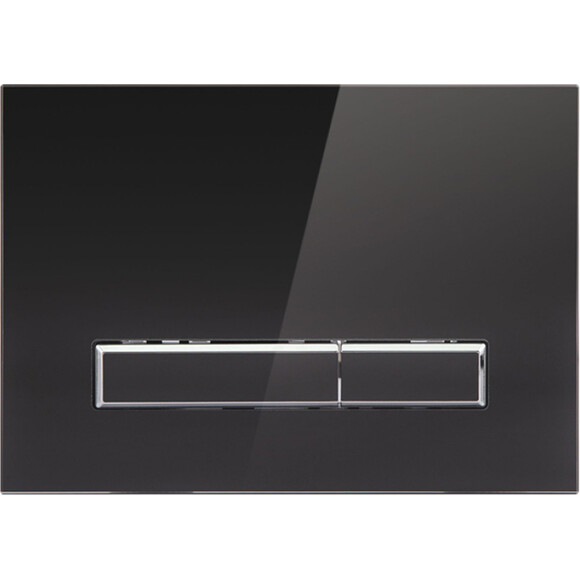 Змивна клавіша Qtap Nest Black glass QT0111V1107GB (чорна), фото 