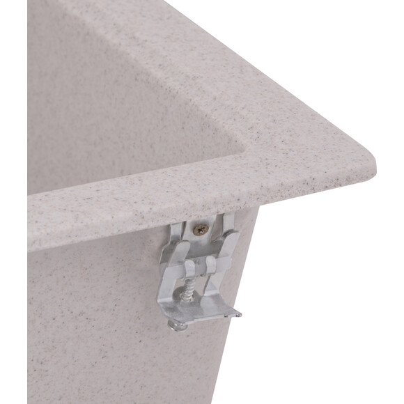 Мойка для кухни Lidz MAR-07 (LIDZMAR07460515200, 45.5x51.3 см, песочная, с сифоном), фото 5