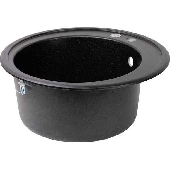 Мойка для кухни Lidz BLM-14 (LIDZBLM14D510200, 50.5x50.5 см, черная, с сифоном), фото 3