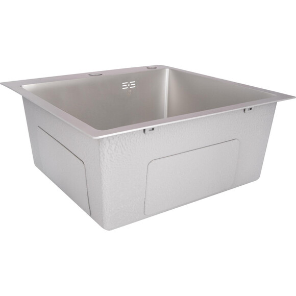 Мойка для кухни Lidz Handmade H5050G Brush Grey (LDH5050GPVD43620, 50x50 см, брашированная, 3.0/0.8 мм, с сифоном), фото 2