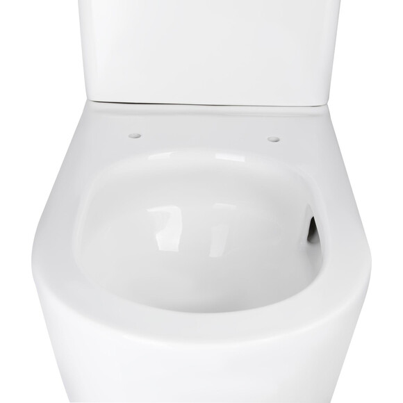 Безобідковий унітаз-компакт Qtap Scorpio Ultra Quiet QT14222125AUQW (воронкоподібний, з сидінням), фото , изображение 3