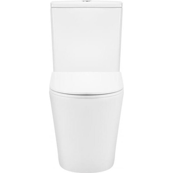 Безобідковий унітаз-компакт Qtap Scorpio Ultra Quiet QT14222125AUQW (воронкоподібний, з сидінням), фото , изображение 6