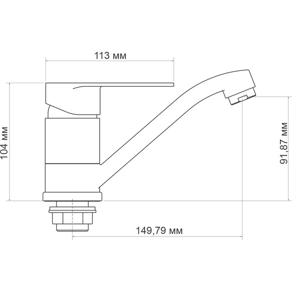 Змішувач для кухні Lidz Tani 003M (K40) (LDTAN003MCRM44969), фото , изображение 2