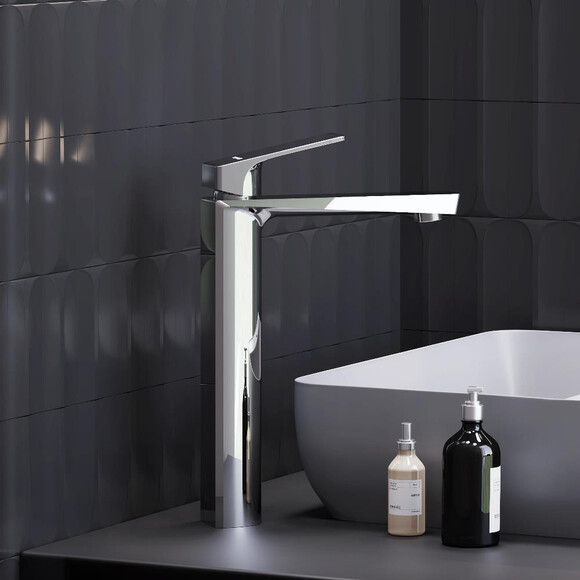 Змішувач для умивальника Damixa Merkur 400250000 (високий), Колір виробника: хром, фото , изображение 2