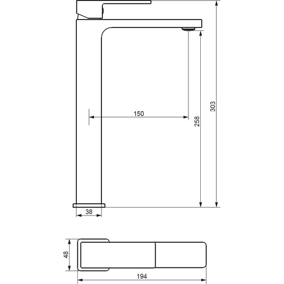 Смеситель для умывальника Damixa Gala 530250300 (черный матовый, высокий), Цвет производителя: черный матовый, фото 4