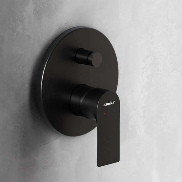 Змішувач прихованого монтажу для ванни Damixa Apollo 477100300 (чорний, внутрішня частина в комплекті), Колір виробника: чорний матовий, фото , изображение 3