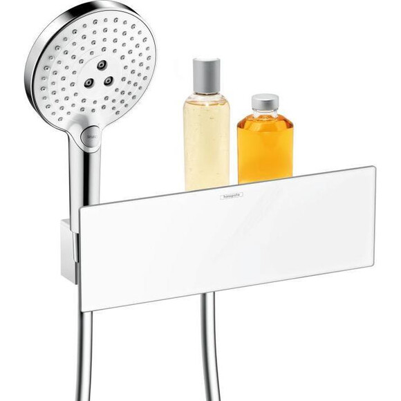 Подключение для душевого шланга Hansgrohe Fixfit Porter 300 Chrome 26456000 (с полочкой и держателем), фото 3