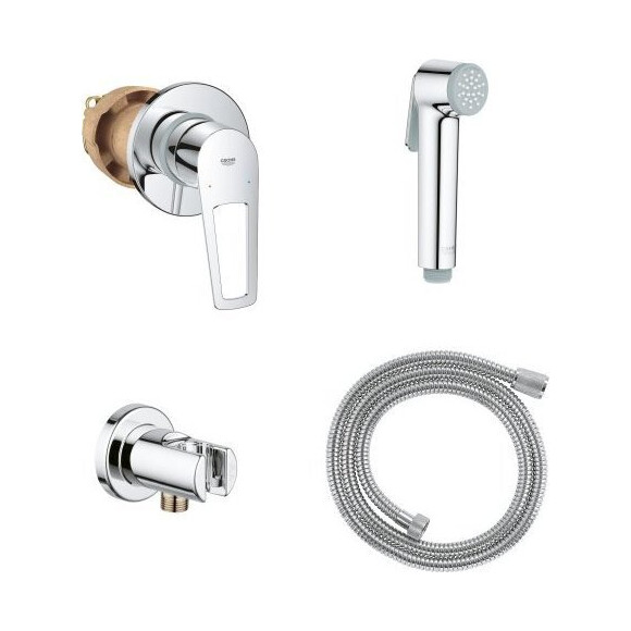 Гигиенический душ со смесителем Grohe Bauloop New Chrome UA11104201U (29042001+28150002+27512001+28628000), фото 
