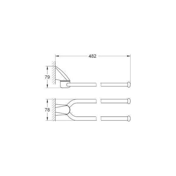 Рушникотримач Grohe Chiara New Chrome 40328000 (подвійний, поворотний), фото , изображение 2