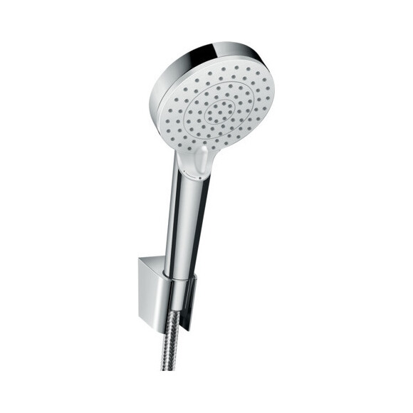 Лейка для душа Hansgrohe Crometta Vario White/Chrome 26692400 (белый/хром, двухрежимная, с шлангом и держателем), фото 
