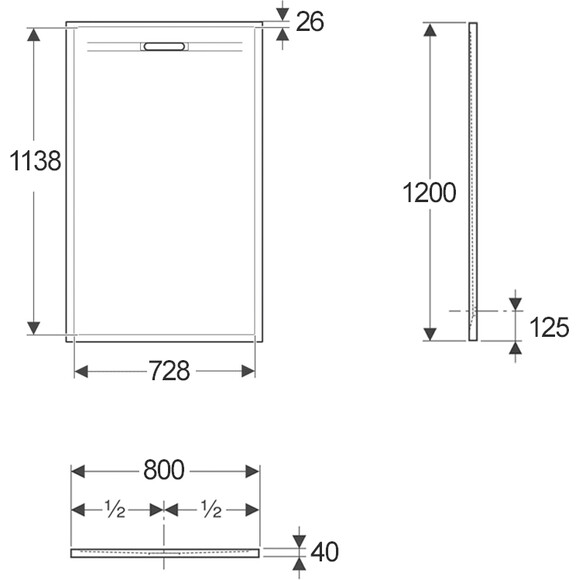 Душовий піддон Geberit Sestra 550.274.00.2 (120x80 см, графітовий), Доступні розміри: 120 x 80, Колір виробника: графіт, фото , изображение 2