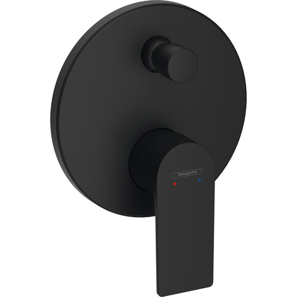 Внешняя часть смесителя скрытого монтажа для ванны Hansgrohe Rebris E Black Matt 72468670 (черная матовая), Цвет производителя: черный матовый, фото 