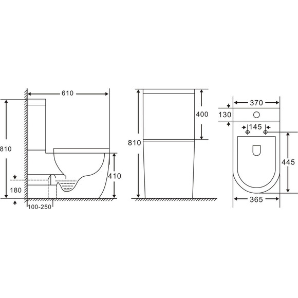 Безободковый унитаз-компакт Volle Lugo 1348.472007 (с сиденьем), Цвет производителя: белый глянец, фото 2