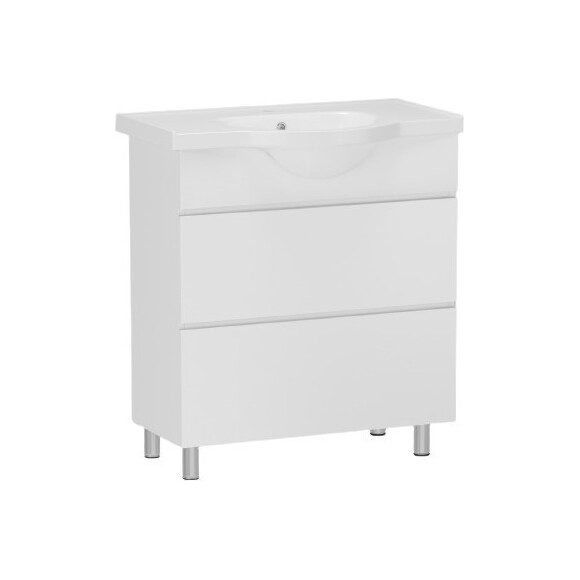 Тумба RJ Aster-XO с умывальником RJ Lotus RJFU049-0165WHSET (RJFU049-0165WH + RZJ201, 65 см, белая глянцевая, напольная), Доступные размеры: 65, Цвет производителя: белый глянец, фото 