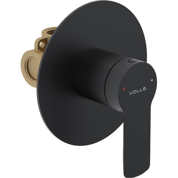 Смеситель скрытого монтажа для душа Volle Libra Black Matt 1521.100204 (черный матовый, внутренняя часть в комплекте), Цвет производителя: черный матовый, фото 