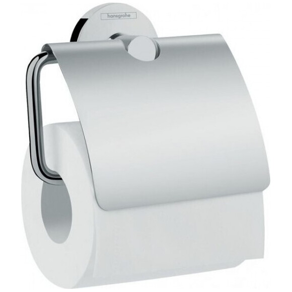Тримач для туалетного паперу Hansgrohe Logis Chrome 41723000 (з кришкою), фото 