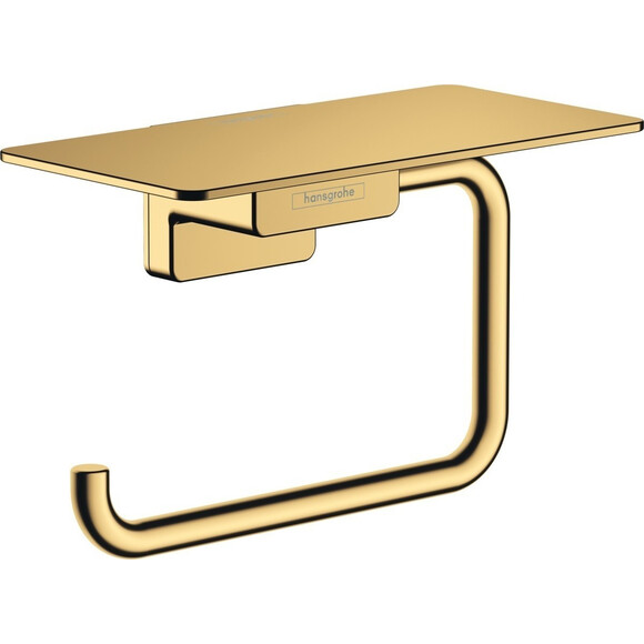 Держатель для туалетной бумаги Hansgrohe AddStoris Gold 41772990 (золотой, с полочкой), Цвет производителя: золото, фото 