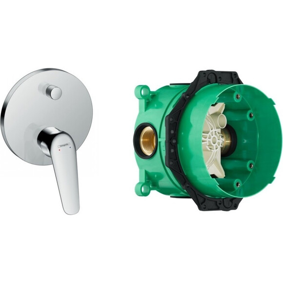 Смеситель скрытого монтажа для ванны Hansgrohe Novus 71045000+01800180 (внутренняя часть в комплекте), фото 