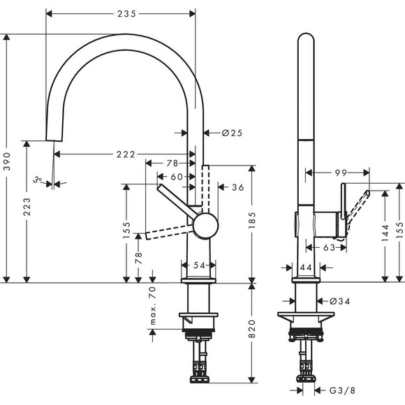 Змішувач для кухні Hansgrohe Talis M54 Black Matt 72804670 (чорний матовий), Колір виробника: чорний матовий, фото , изображение 4