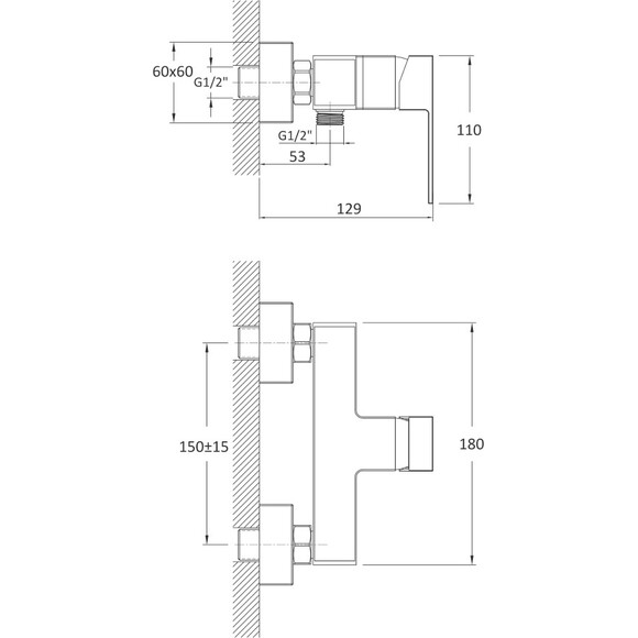 Змішувач для душу RJ Rod Chrome RBZ091-5 (з лійкою та шлангом), фото , изображение 2