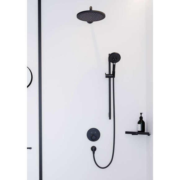 Полиця для душу Hansgrohe Addstoris Black Matt 41741670 (чорна матова, кутова), Колір виробника: чорний матовий, фото , изображение 4