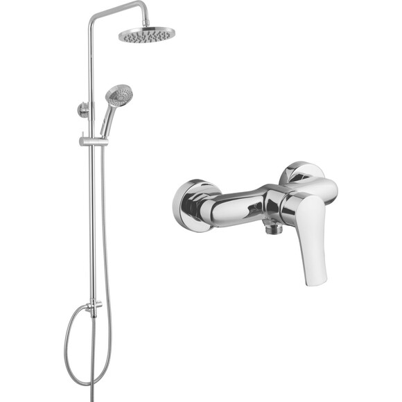 Душова система Volle Nemo Chrome 151491 із змішувачем Volle Daniella Chrome T-151631 (151631+151491), фото 
