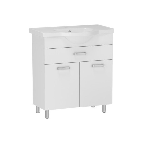 Тумба RJ Iris-L с умывальником RJ Lotus RJFU047-0165WHSET (RJFU047-0165WH + RZJ201, 65 см, белая глянцевая, напольная), Доступные размеры: 65, Цвет производителя: белый глянец, фото 