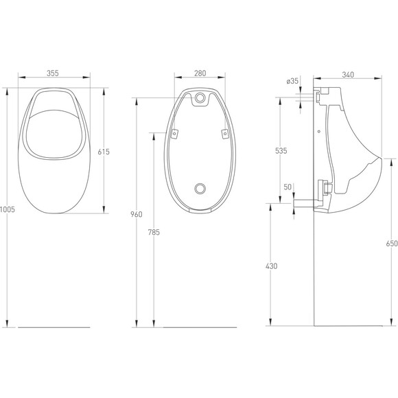 Безободковый писсуар Volle Virgo 13-23-588, фото 2