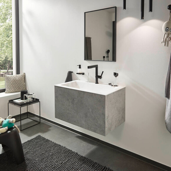 Змішувач для умивальника Hansgrohe Finoris Black Matt 76063670 (чорний матовий, з донним клапаном, з висувною лійкою), Колір виробника: чорний матовий, фото , изображение 2