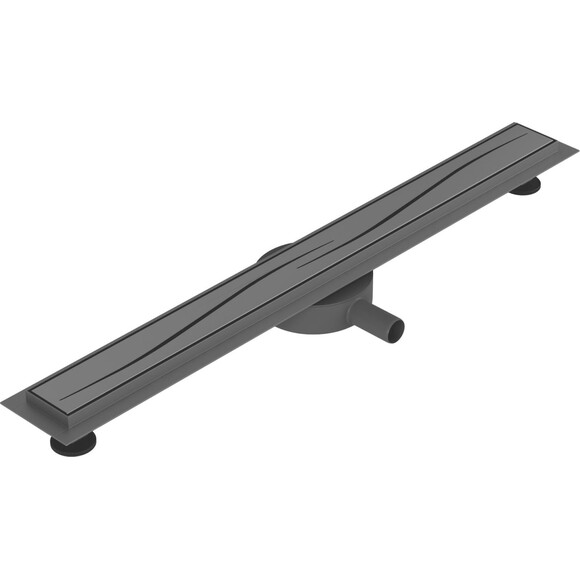 Душовий трап Volle Master Linea Onda Black Matt 9046.210204 (70 см, чорний матовий), Колір виробника: чорний матовий, Доступні розміри: 70, фото 