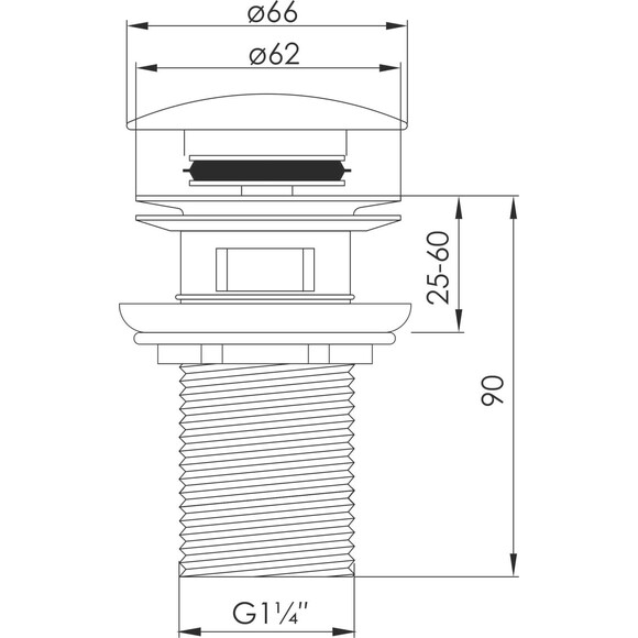 Донный клапан Volle Pistola Negro 9000.104406 (графит, c переливом), Цвет производителя: графит, фото 2