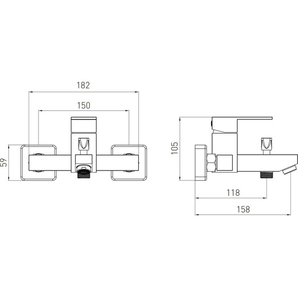 Смеситель для ванны Volle Pardo Black Matt 1548.030104 (черный матовый), Цвет производителя: черный матовый, фото 3