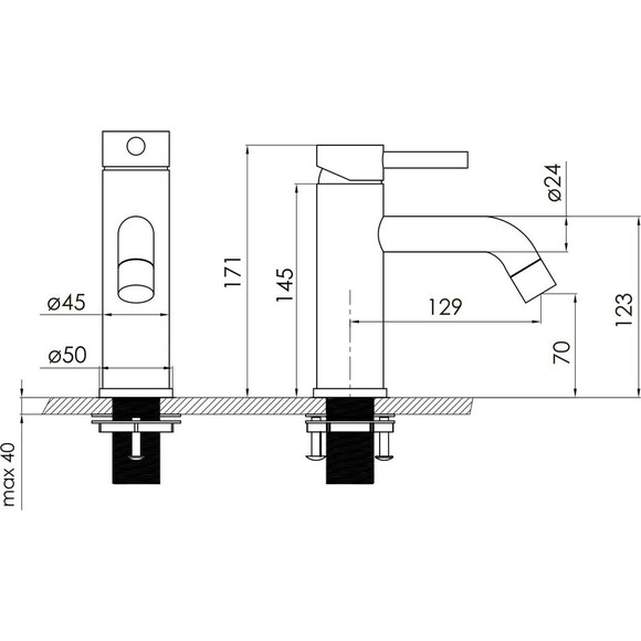 Смеситель для умывальника Volle Cruze Black Matt 1547.010104 (черный матовый), Цвет производителя: черный матовый, фото 2